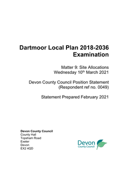 Devon County Council Position Statement (Respondent Ref No