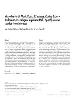 (Iridaceae, Iris Subgen. Xiphium (Mill.) Spach), a New Species from Morocco