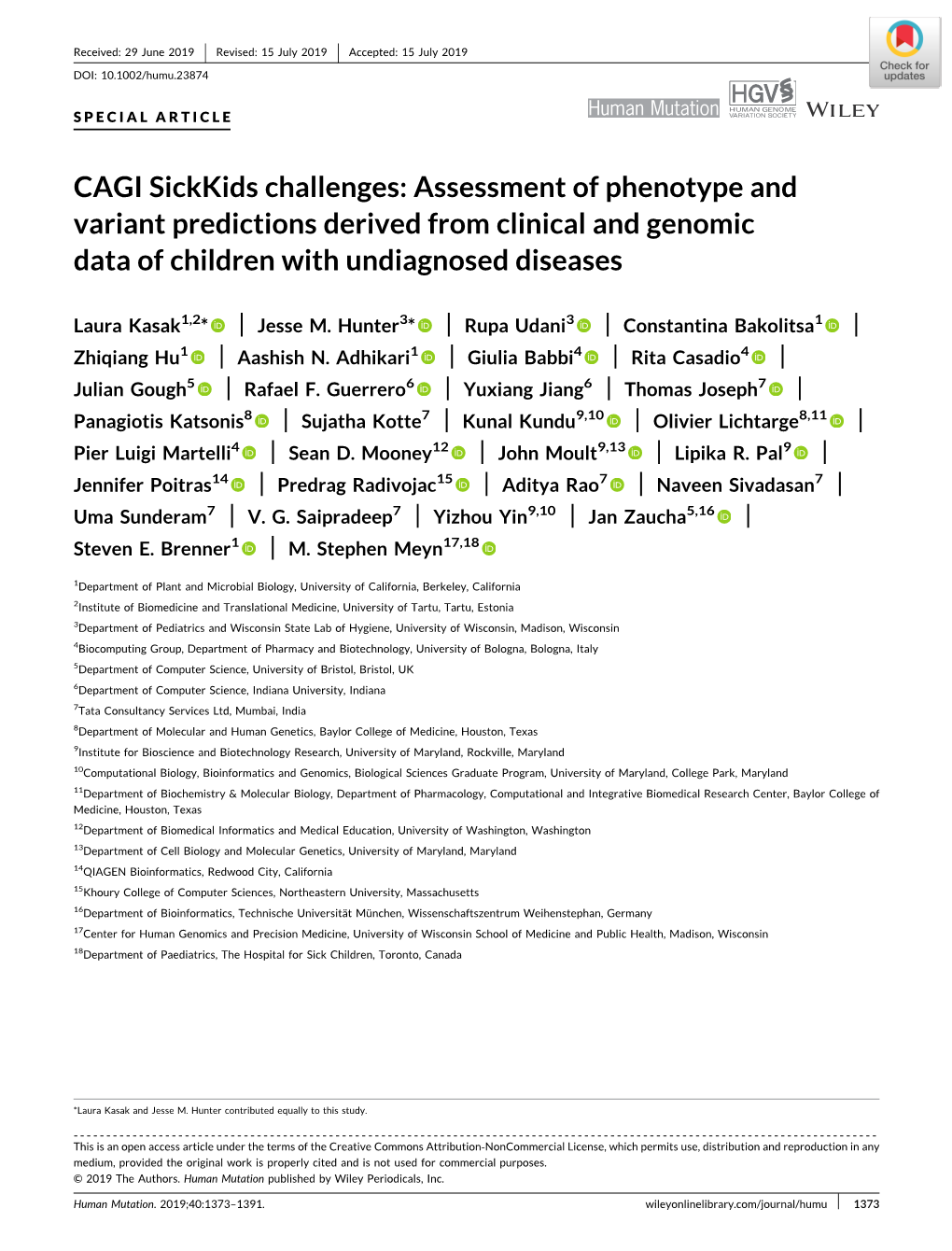 CAGI Sickkids Challenges: Assessment of Phenotype and Variant Predictions Derived from Clinical and Genomic Data of Children with Undiagnosed Diseases