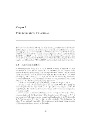 Chapter 3 Pseudorandom Functions