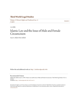 Islamic Law and the Issue of Male and Female Circumcision Sami A