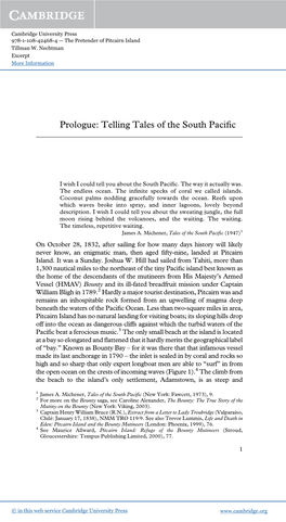 Prologue: Telling Tales of the South Pacific