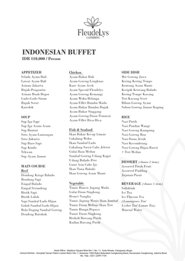 INDONESIAN BUFFET IDR 110,000 / Person