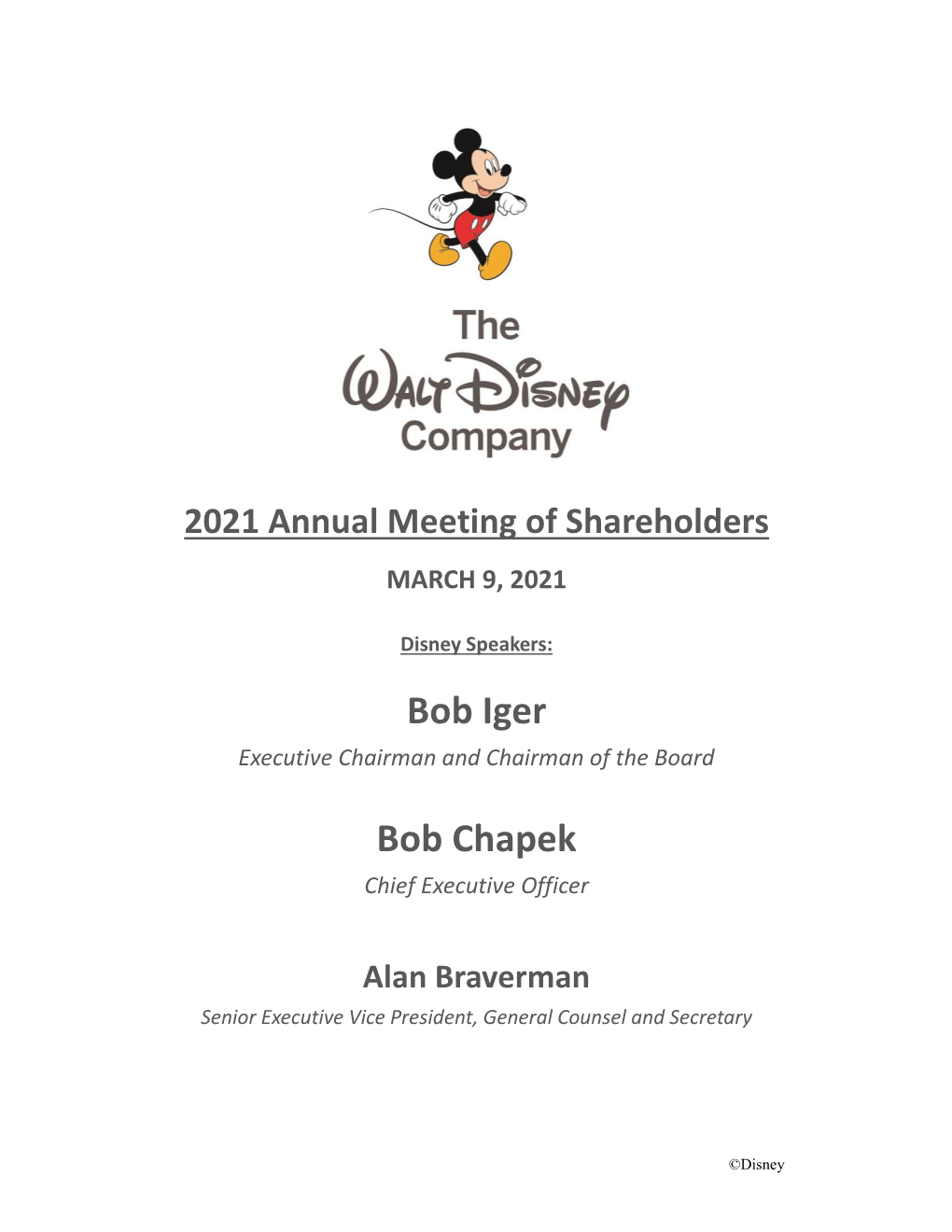 Bob Iger Bob Chapek