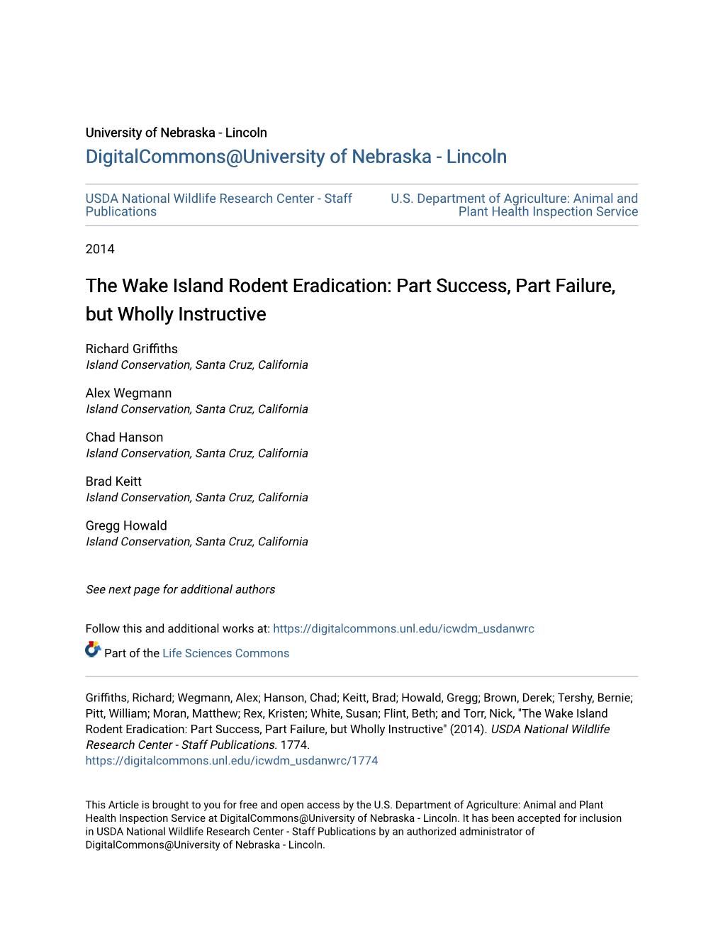 The Wake Island Rodent Eradication: Part Success, Part Failure, but Wholly Instructive