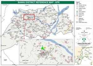 BANNU DISTRICT REFERENCE MAP - KPK Legend GGPS KOTKA UMAR SHAH(CHASHMI) 9 Bank !> N