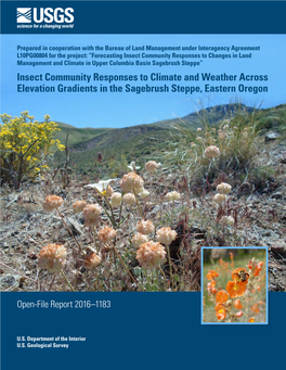 Insect Community Responses to Climate and Weather Across Elevation Gradients in the Sagebrush Steppe, Eastern Oregon