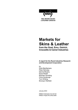 Markets for Skins & Leather