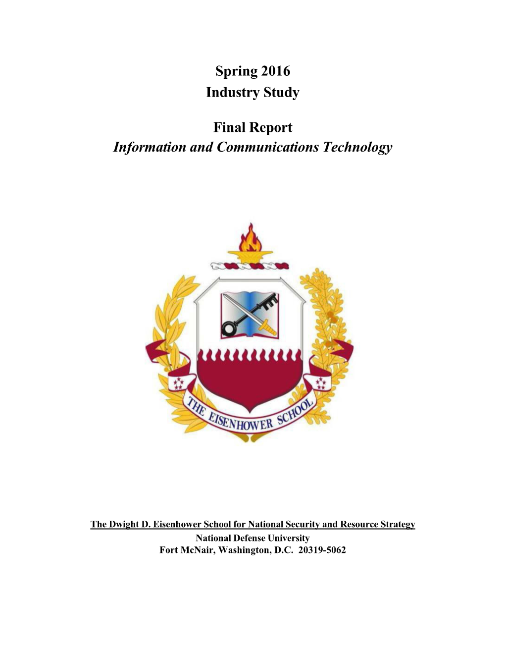 Spring 2016 Industry Study Final Report Information And