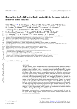 Beyond the Kepler/K2 Bright Limit: Variability in the Seven Brightest Members of the Pleiades