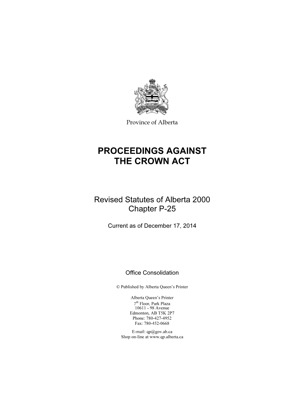 Proceedings Against the Crown Act