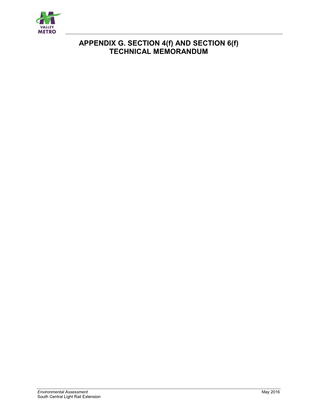 AND SECTION 6(F) TECHNICAL MEMORANDUM