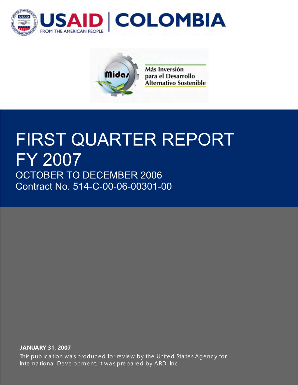 First Quarter Report Fy 2007