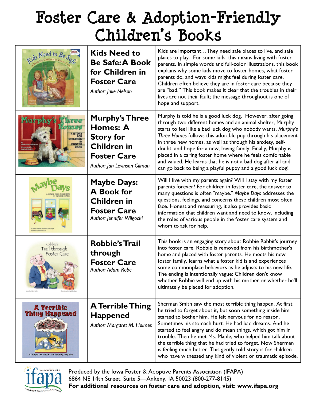 Foster Care & Adoption-Friendly Children's Books
