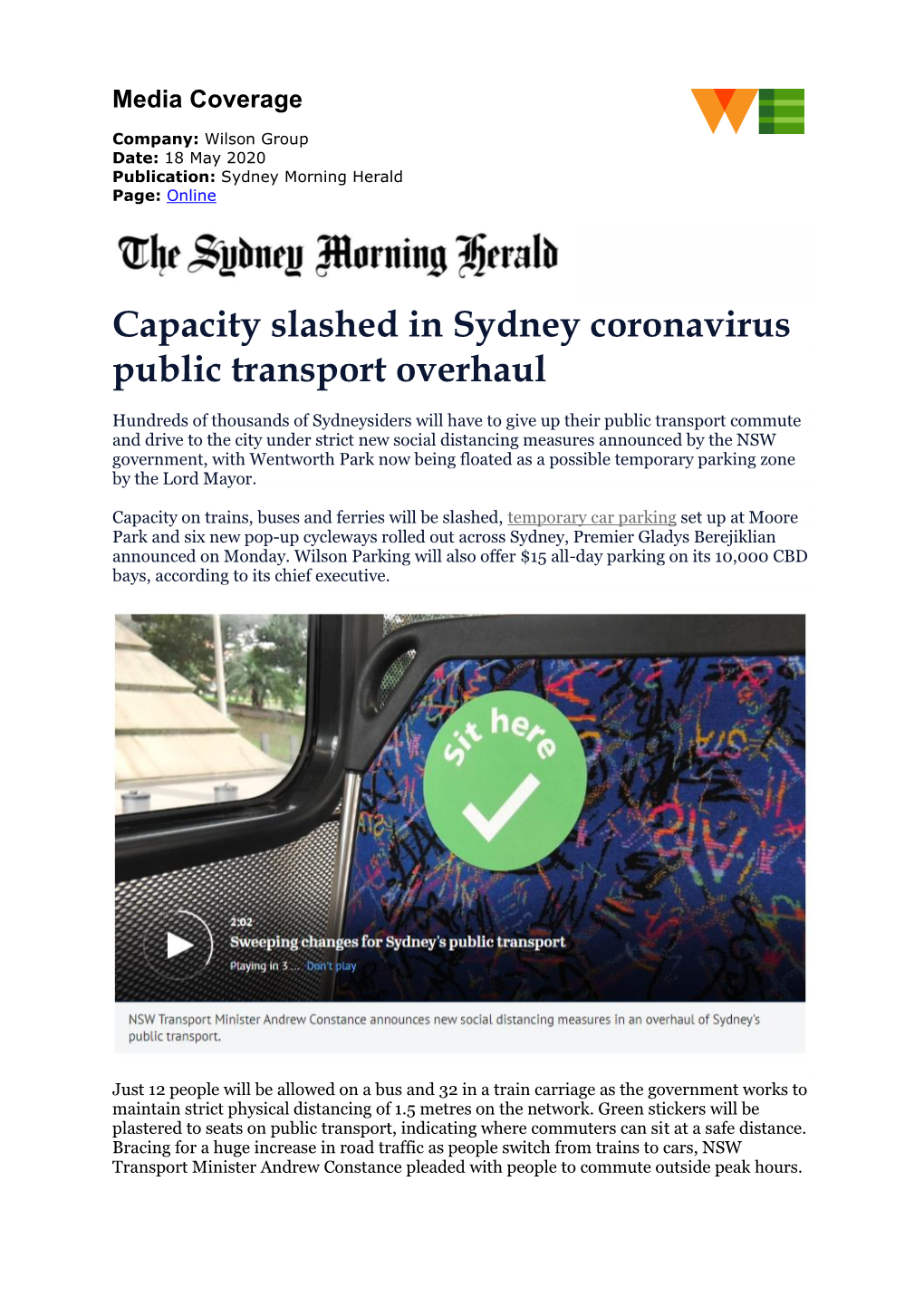 Capacity Slashed in Sydney Coronavirus Public Transport Overhaul
