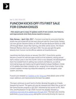Funcom Kicks Off Its First Sale for Conan Exiles