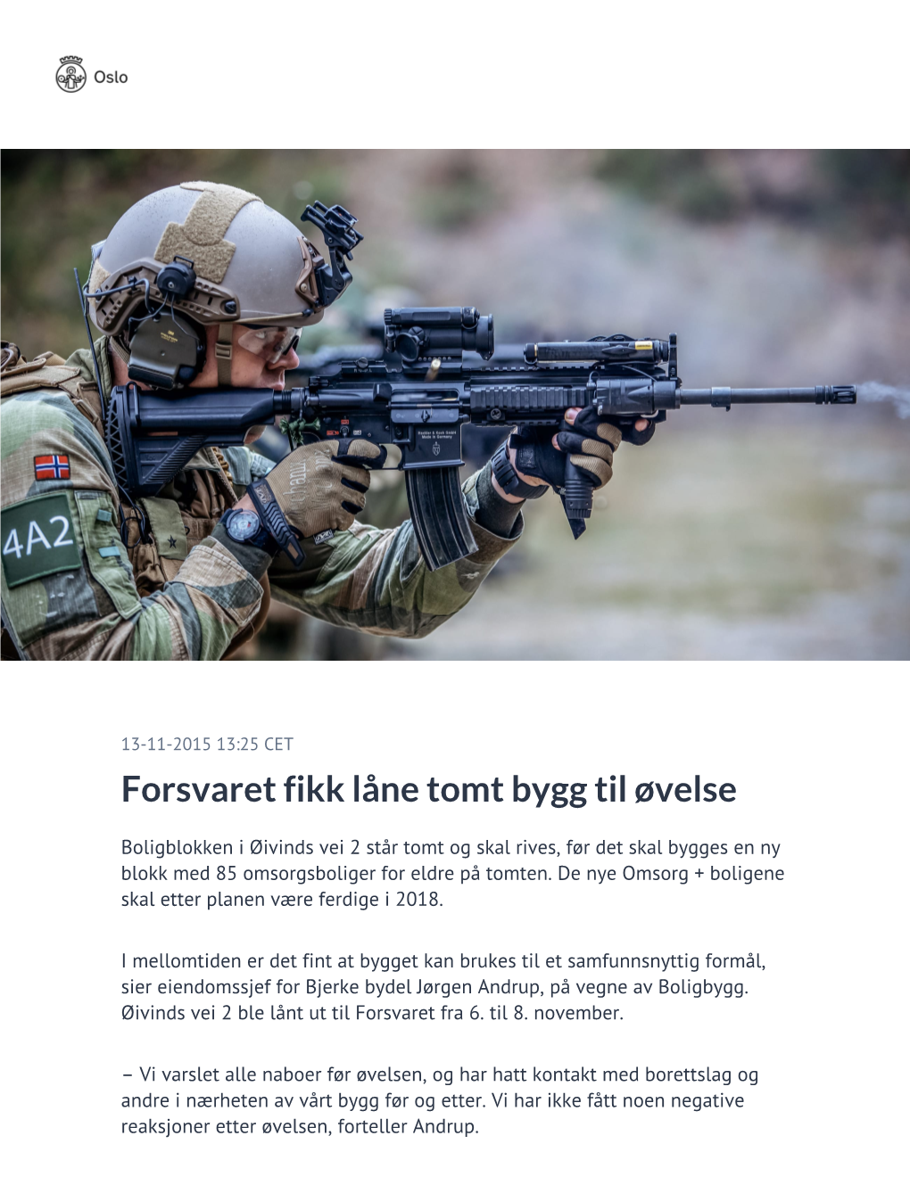 Forsvaret Fikk Låne Tomt Bygg Til Øvelse