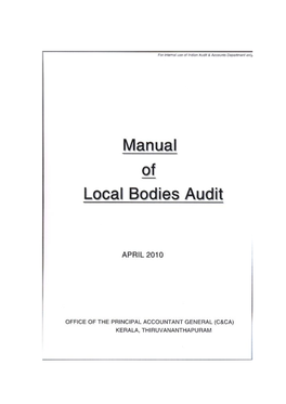 Manual of Local Bodies Audit 1