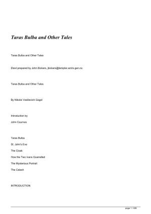 Taras Bulba and Other Tales&lt;/H1&gt;