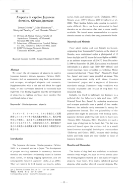 Page 1 to 6 Alopecia in Captive Japanese Dormice, Glirulus