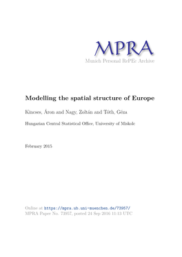 Modelling the Spatial Structure of Europe