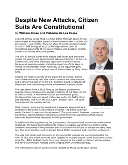 Despite New Attacks, Citizen Suits Are Constitutional by William Droze and Viktoriia De Las Casas