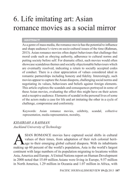 6. Life Imitating Art: Asian Romance Movies As a Social Mirror