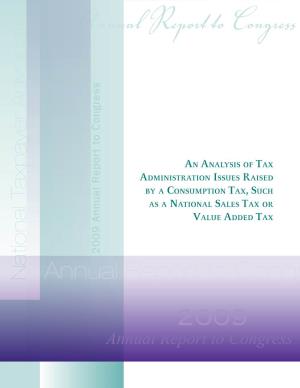 An Analysis of Tax Administration Issues Raised by a Consumption Tax, Such As a National Sales Tax Or Value Added Tax
