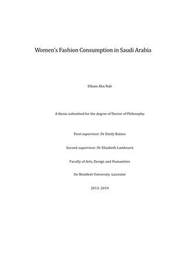 Women's Fashion Consumption in Saudi Arabia