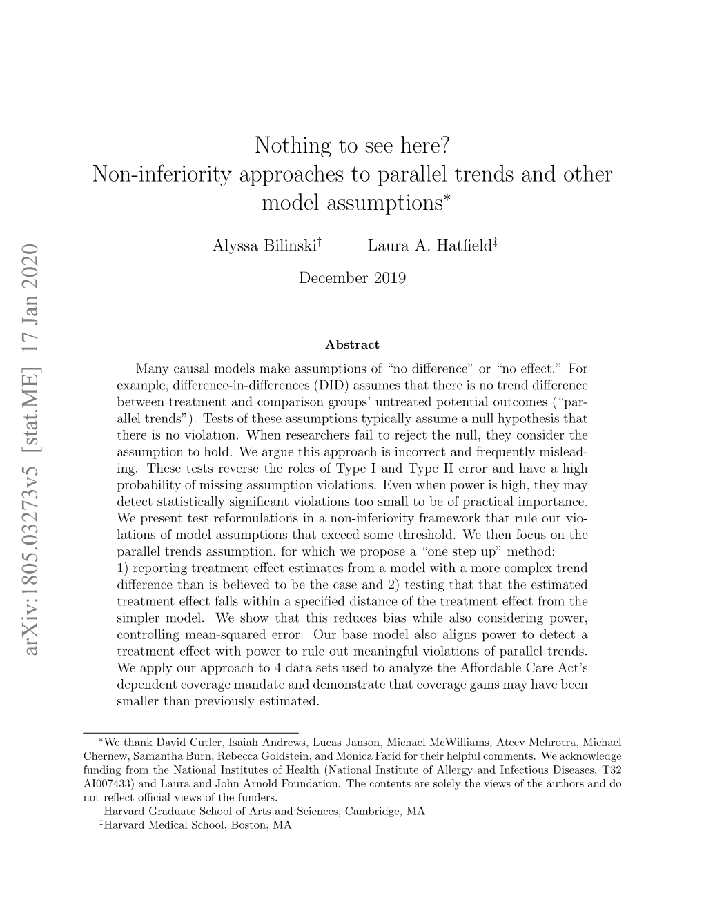 Non-Inferiority Approaches to Parallel Trends and Other Model Assumptions∗