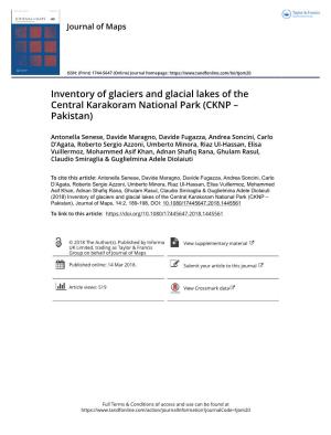 Inventory of Glaciers and Glacial Lakes of the Central Karakoram National Park (CKNP – Pakistan)