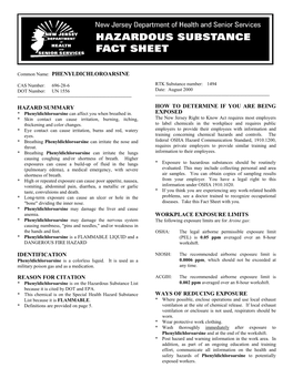 Phenyldichloroarsine Hazard Summary