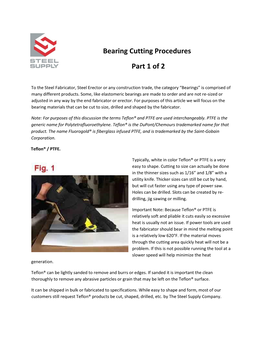 Bearing Cutting Procedures Part 1 of 2