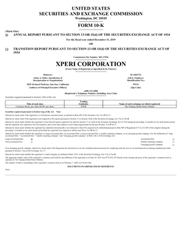 XPERI CORPORATION (Exact Name of Registrant As Specified in Its Charter)