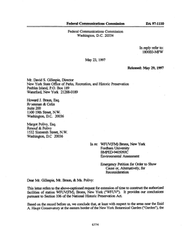 Federal Communications Commission DA 97-1110 in Reply Refer To