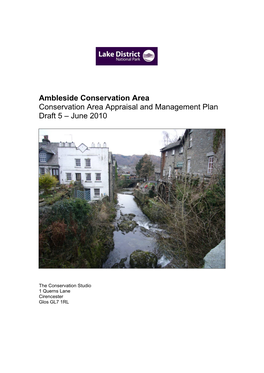 Ambleside Conservation Area Conservation Area Appraisal and Management Plan Draft 5 – June 2010