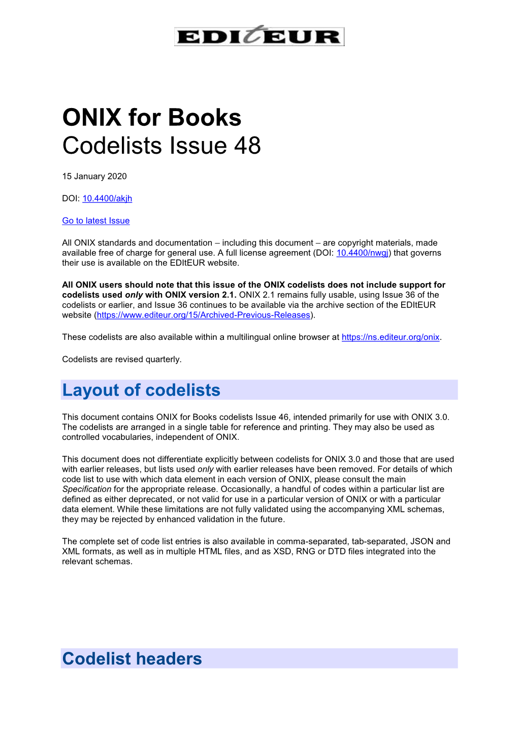 ONIX for Books Codelists Issue 48