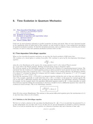 Chapter 6. Time Evolution in Quantum Mechanics