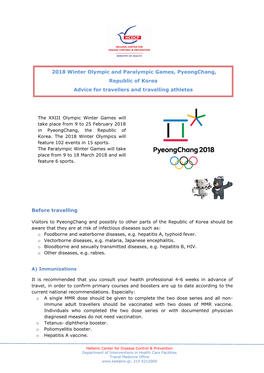 2018 Winter Olympic and Paralympic Games, Pyeongchang