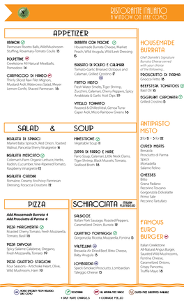 Appetizer Salad & Soup Pizza Schiacciata Italian