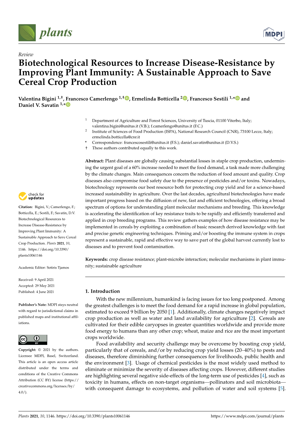 Biotechnological Resources to Increase Disease-Resistance by Improving Plant Immunity: a Sustainable Approach to Save Cereal Crop Production