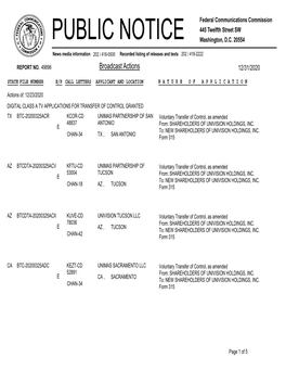 PUBLIC NOTICE Federal Communications Commission