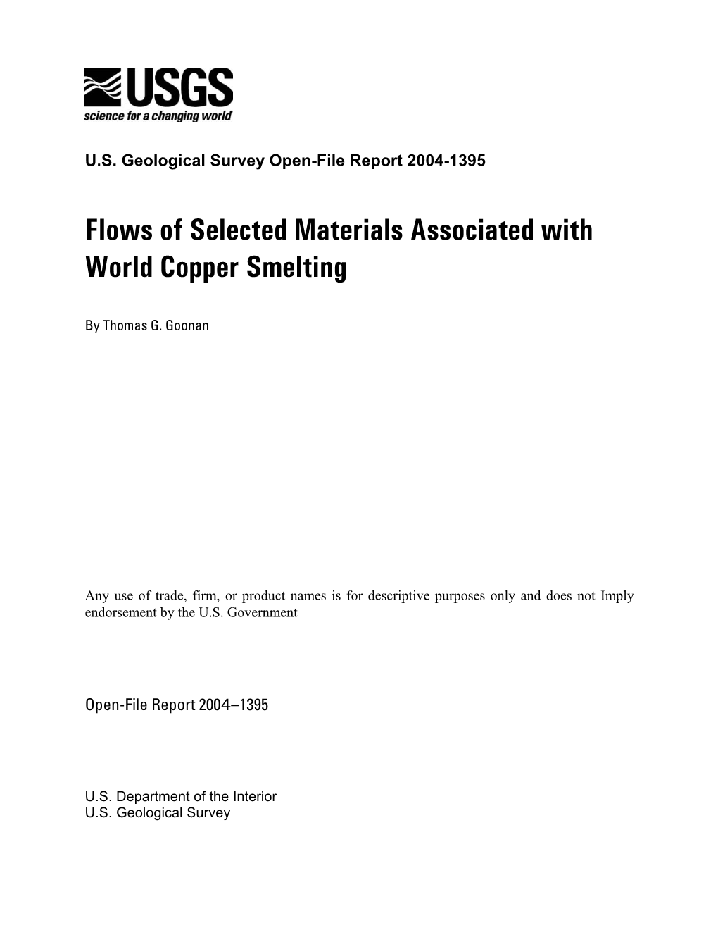 Flows of Selected Materials Associated with World Copper Smelting