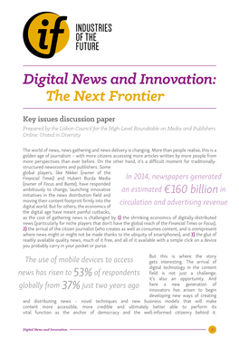 Digital News and Innovation: the Next Frontier