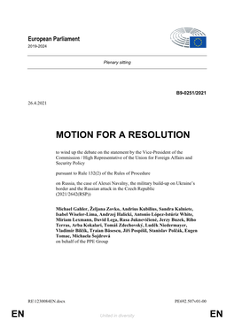 En En Motion for a Resolution