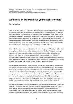 Would You Let This Man Drive Your Daughter Home? Public Sector Focus, August/September, August 30Th, Pp.14-17