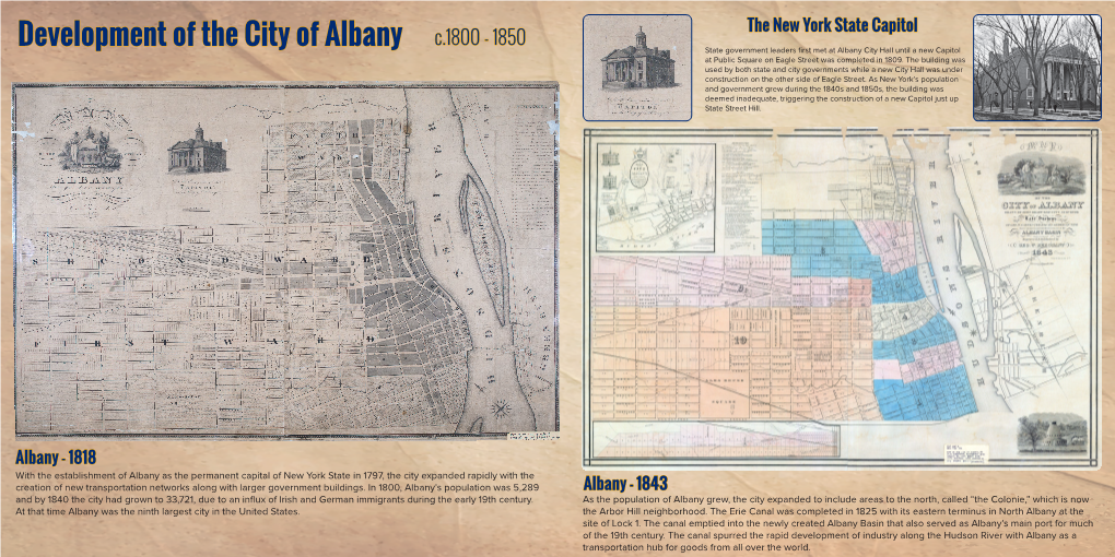 Development of the City of Albany State Government Leaders First Met at Albany City Hall Until a New Capitol at Public Square on Eagle Street Was Completed in 1809