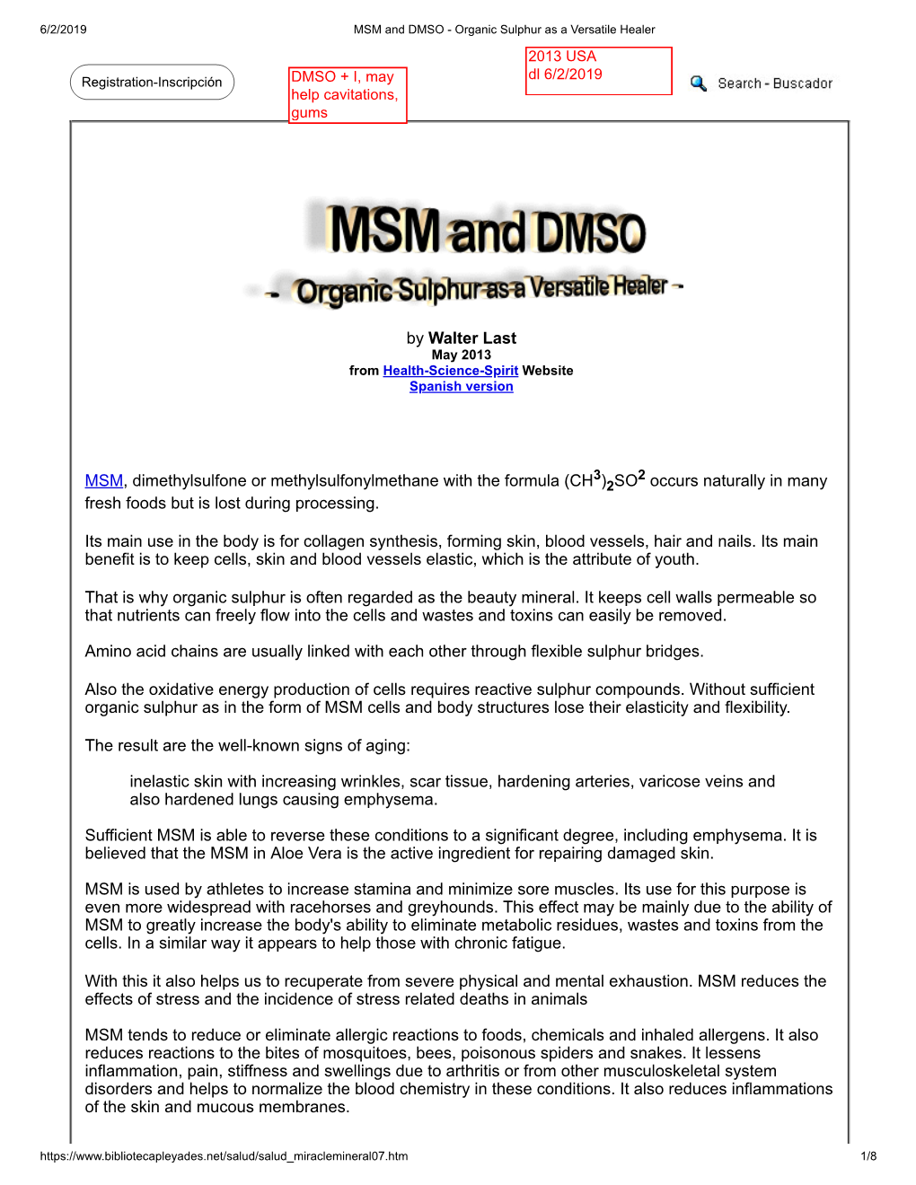 MSM and DMSO – Organic Sulphur As A