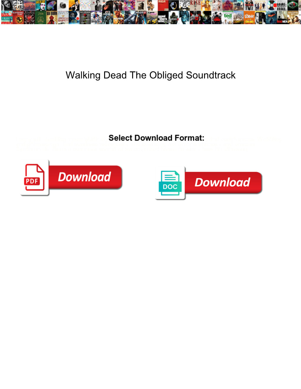 Walking Dead the Obliged Soundtrack