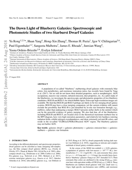 The Dawn Light of Blueberry Galaxies: Spectroscopic and Photometric Studies of Two Starburst Dwarf Galaxies